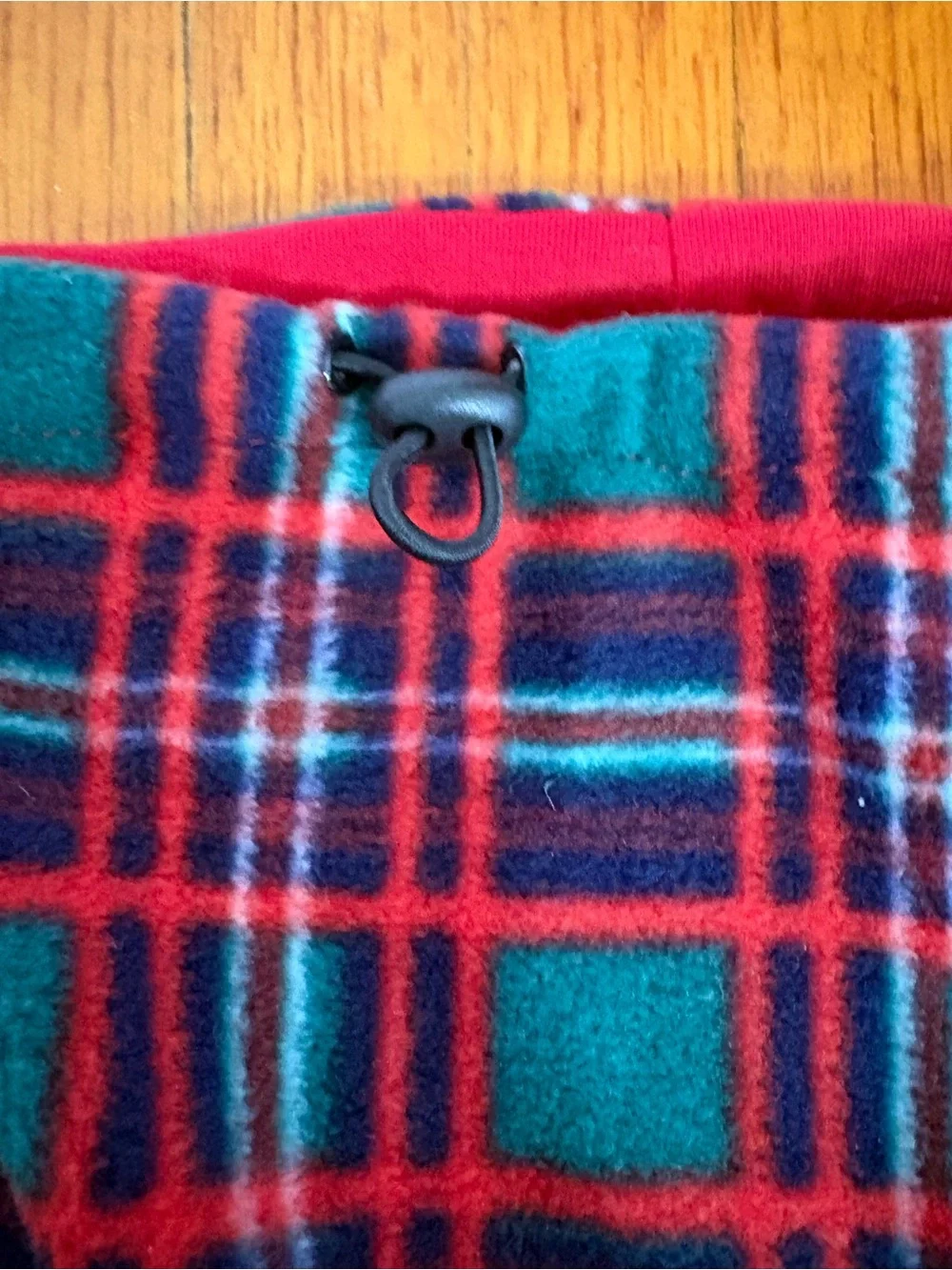 Fleece Plaid Turtleneck Hood Dog Coat XS-S